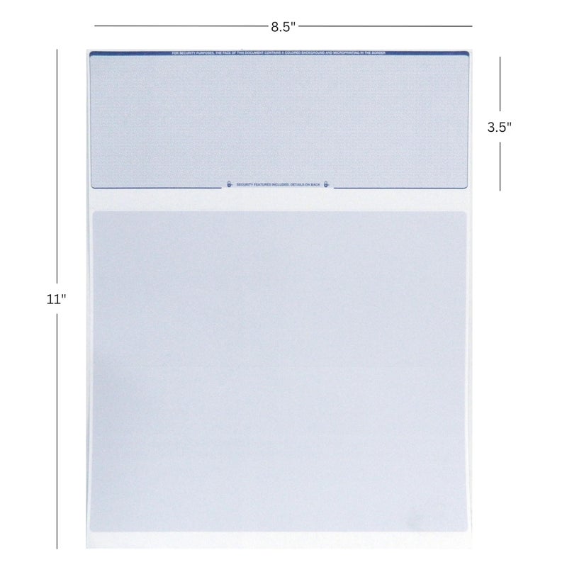 EnDoc Computer Check Paper - 50 Sheets - Business Checks on Top and Stub on Bottom - Security Features & Laser Printer Compatible with Quickbooks Blank Check Stock - Diamond Blue - Image 2